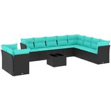 11-dijelni vrtni set s jastucima crni poliratan | shoptok.hr
