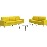  2-dijelni set sofa s ukrasnim jastucima svjetložuti od tkanine | shoptok.hr