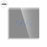 Wise wifi + rf pametni prekidač, 3 tastera - stakleni panel sivi | ePonuda.com