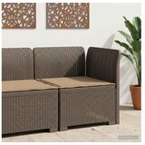 vidaXL Fotelja za jedan s Jastukom Izgled Ratan PP Svjetlosiva - Svjetlosiva Kutna sofa s taupe jastučićem | shoptok.hr