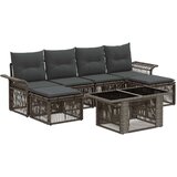  Sjedeća garnitura za vrt 7 kom. Siva i tamno siva poliratan 100 x 55 x 73 cm | Shoptok.si