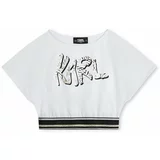 Karl Lagerfeld Otroška kratka majica bela barva