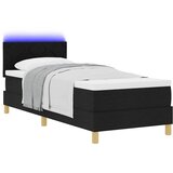  LED Box Spring Krevet s jastukom Crna 80 x 200 cm tkanina | Eponuda.com