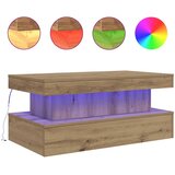  Stolić za kavu s LED svjetlima boja hrasta artisan 90x50x40 cm | shoptok.hr