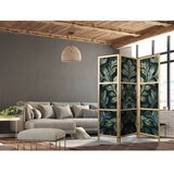  Japanski paravan - Dark Green Victorian Leaves - Botanical Carved Composition 135x172 | shoptok.hr