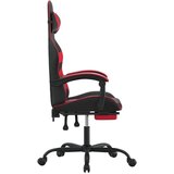  Okretna igraća stolica s osloncem crno-crvena od umjetne kože | shoptok.hr