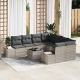  Sjedeća garnitura za vrt 9 kom. Svijetlo siva i tamno siva Svjetlosiva 239 x 62 x 69 cm | shoptok.hr
