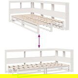  Krevet s regalom z knjige bez madraca bijeli 100x200cm borovina | shoptok.hr