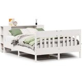 vidaXL Krevet s regalom z knjige bez madraca bijeli 140x200cm borovina | shoptok.hr