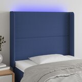 The Living Store LED posteljno vzglavje modro 83x16x118/128 cm blago - LED Vzglavje, (21659706) Cene