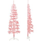  Tanka umjetna polovica božićnog drvca sa stalkom roza 150 cm | shoptok.hr