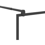 Pregrada za tuš s policom crna 80 x 195 cm s mutnim staklom ESG | shoptok.hr