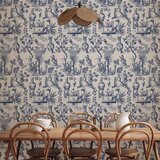  Tapeta - Blue antique – a delicate pattern with Greek and botanical motifs 50x1000 Vodootporna | shoptok.hr