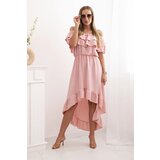 Kesi Włoski Women's off-the-shoulder dress with a longer back dark pink | Shoptok.si