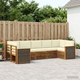  Set vanjskih sofa 6 kom. Prirodna i krem Smeđa | shoptok.hr