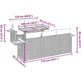 Vrtna garnitura - 6-dijelni set vrtnih sofa s jastucima crni od poliratana - Crna 1 | shoptok.hr