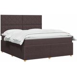  LED okvir za krevet s madracem Tamno smeđa 140 x 190 cm Tkanina | shoptok.hr
