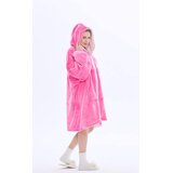 VERKGROUP Odeja pulover z rokavi in kapuco v enem HOODIE svetlo temno roza Slike