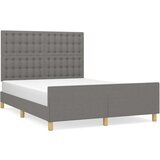  Posteljni okvir z vzglavjem temno siv 140x190 cm blago, (20738877) | Shoptok.si