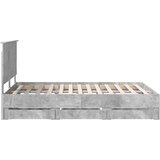  Okvir za krevet s ladicama Betonski sivi 135 x 190 cm | shoptok.hr