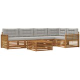 vidaXL Zunanja garnitura za sedenje 6 pcs Naravna in svetlo siva, (5000282122) | Shoptok.si