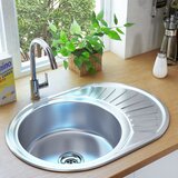 The Living Store Kuhinjsko korito s cedilom in sifonom ovalno nerjaveče jeklo - Kuhinjsko Korito, (21751164) | Shoptok.si