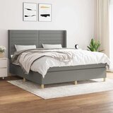  Okvir kreveta s oprugama i madrac svjetlosivi 160x200cm tkanina | shoptok.hr