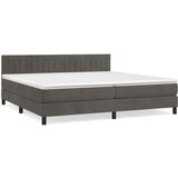  Box spring postelja z vzmetnico temno siva 200x200 cm žamet, (20727157) | Shoptok.si
