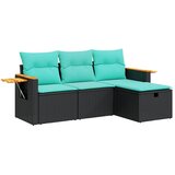  4-dijelni set vrtnih sofa od poliratana s jastucima crni | shoptok.hr
