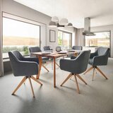 Bessagi Home jedilna miza jasper, barva akacije, siva, 90 x 160 cm | Shoptok.si