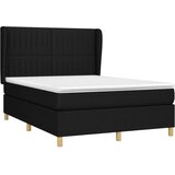  Box spring postelja z vzmetnico črna 140x200 cm blago | Shoptok.si