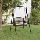  Klupa za ljuljanje 124 cm crna čelična | shoptok.hr