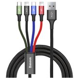 Shumee VEČKABEL ZA POLNILNIKE 4V1 USB-C / 2X LIGHTNING / MICRO 3.5A 1.2M (ČRN), (21090415) | Shoptok.si