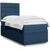  Krevet s oprugama i madracem plavi 100 x 200 cm od tkanine | shoptok.hr