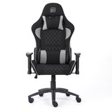 BIT FORCE KHAN F-2D igraća stolica s potpornim jastučićima, tkanina, 2D naslon za ruke, nosivost 150kg, crno/siva | shoptok.hr