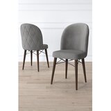 Hanah home set trpezarijskih stolica Bika 8 kom, siva tkanina Babyface, drvene noge boje oraha | Eponuda.com