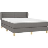  Box spring postelja z vzmetnico temno siva 140x200 cm blago, (20790154) | Shoptok.si