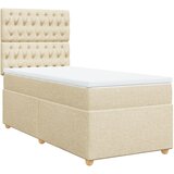 vidaXL Box spring postelja z vzmetnico krem 90x190 cm blago, (21291595) Cene
