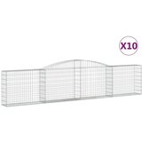  Lučne gabionske košare 10 kom 400x30x80/100cm pocinčano željezo | shoptok.hr