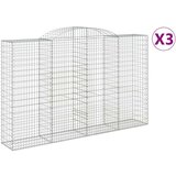  Obokana gabionska košara 3 kosi 300x50x180/200cm cinkano železo | Shoptok.si