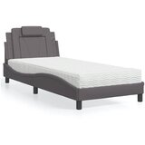  Krevet Viana s madracem sivi 90 x 200 cm od umjetne kože | shoptok.hr