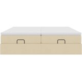  Otomanski okvir kreveta s madracima krem 200x200cm od tkanine | shoptok.hr