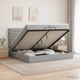  Krevet od pjene s madracem i LED-om Svjetlosiva 200 x 200 cm Cijene