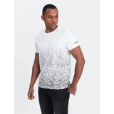 Ombre Men's cotton t-shirt with gradient print - white | Shoptok.si
