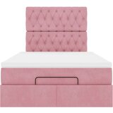 vidaXL Okvir za krevet s madracima ružičasti 120 x 190 cm baršunasti | shoptok.hr