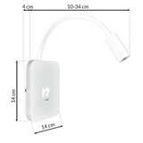  LED fleksibilna zidna lampica sa USB BASE LED/8W + LED/2W/230V bela | Eponuda.com