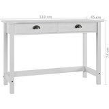  Konzolni stol Hill s 2 ladice 110x45x74 cm od masivne borovine | shoptok.hr