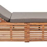  Ležaljka za sunčanje od masivne tikovine s tamnosivim jastukom | shoptok.hr