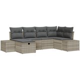 vidaXL 6-delni set vrtnih kavčev s svetlo sivimi blazinami | Shoptok.si