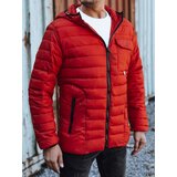 DStreet Men's red quilted jacket with hood | shoptok.hr